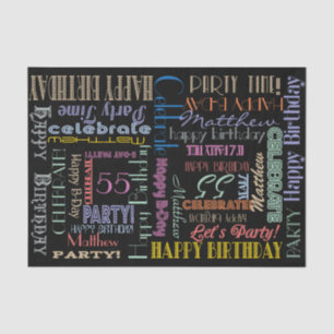 Papel De Seda Celebração de Aniversário! NOME E IDADE DA Font