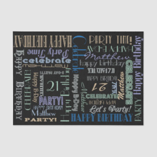 Papel De Seda Celebração de Aniversário! NOME E IDADE legal do P