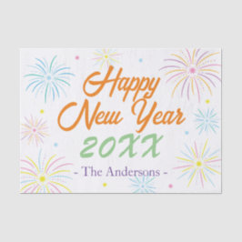 Papel De Seda Celebração de Felizes anos novos de cor plana - Br