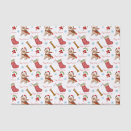 Papel De Seda Celebração de Natal com Yorkie