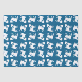 Papel De Seda Celebração do Tema Azul do Partido Pug