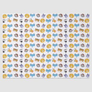 Papel De Seda Celebração Safari: Molho de Ilustração Animal