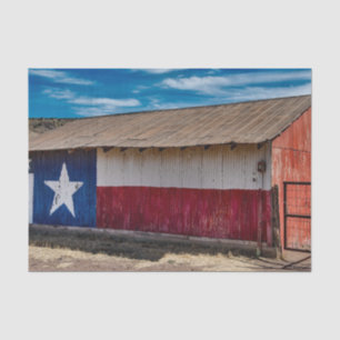 Papel De Seda Celeiro Vermelho, Branco e Azul - Com Estrelas!
