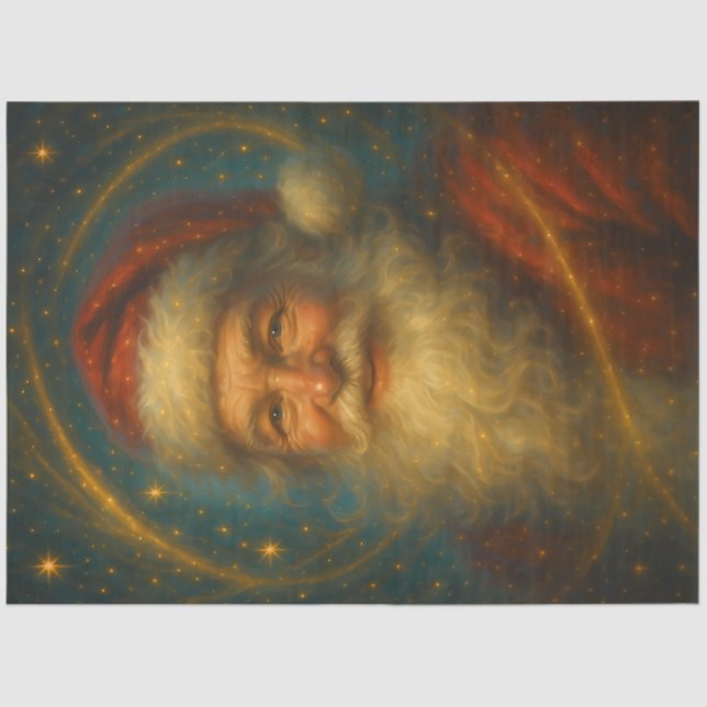 Papel De Seda Celestial Father Christmas Decoupage Paper (Frente )