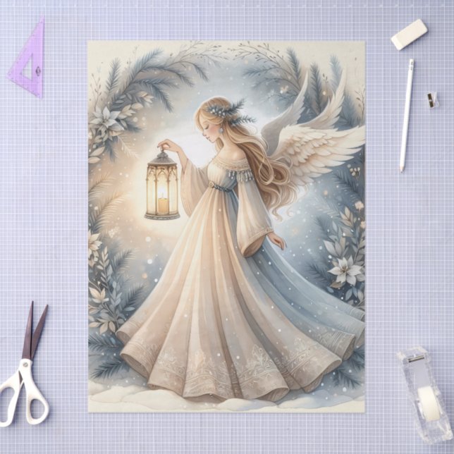 Papel De Seda Celestial Winter Angel Lantern of Peace (Arte )