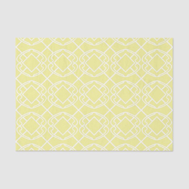 Papel De Seda Cello Soft Butter Yellow Trellis Design (Frente )