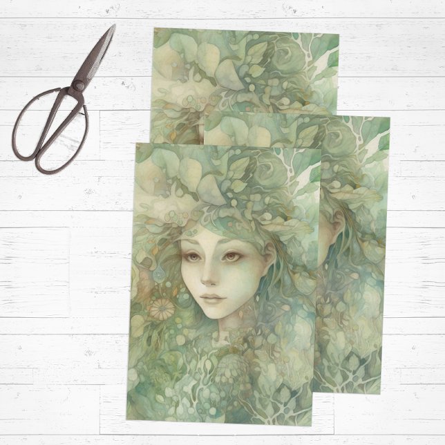 Papel De Seda Celtic Fairytale (Fairy tissue paper for gift wrapping or decoupage)