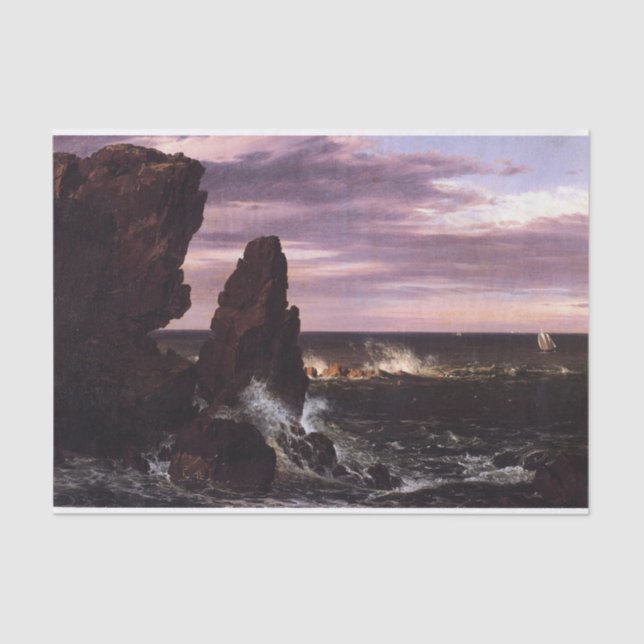 Papel De Seda Cena Costeira por Frederic Edwin Church (Frente )