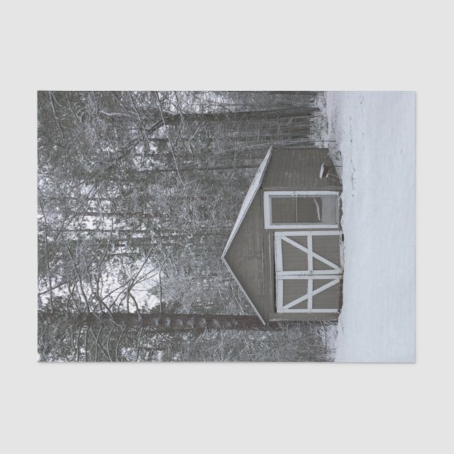 Papel De Seda Cena da neve do inverno (Frente )