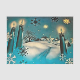 Papel De Seda Cena de Natal de Snowy