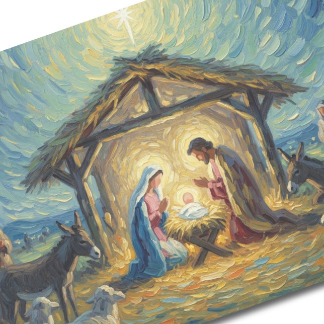 Papel De Seda Cena de Natividade Impressionista de Pintura (Criador carregado)