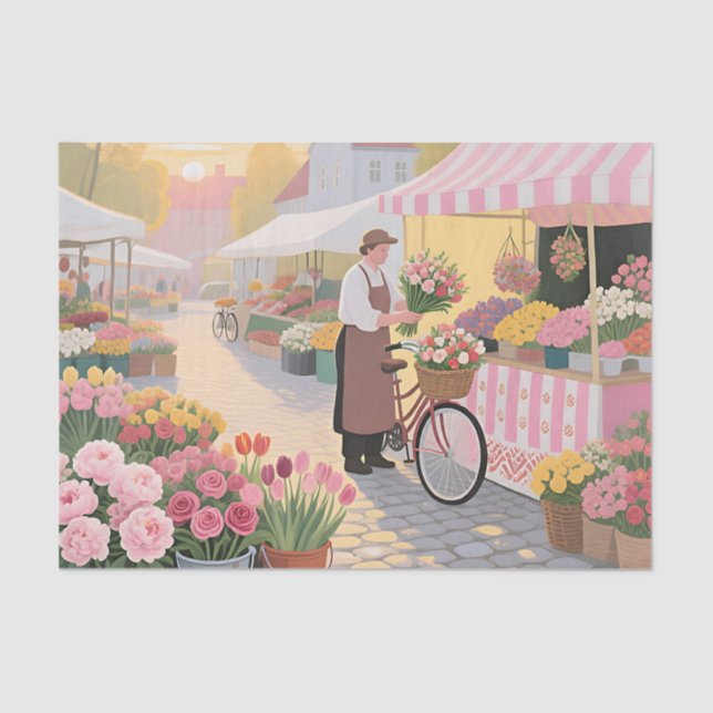 Papel De Seda Cena de Rua da Flor Ensolarada (Frente )
