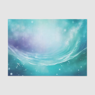 Papel De Seda Cena do Oceano com Aquarela de Engorda