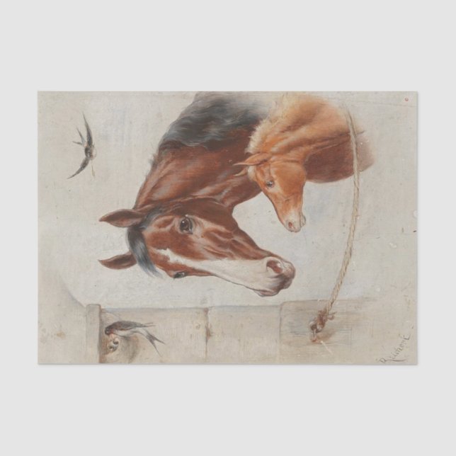 Papel De Seda Cena Estável Idílica de Carl Reichert (Frente )