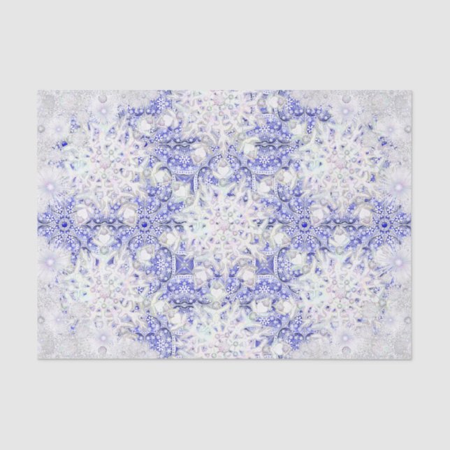 Papel De Seda Ceramic lace blue of Greece & snowflake (Frente )