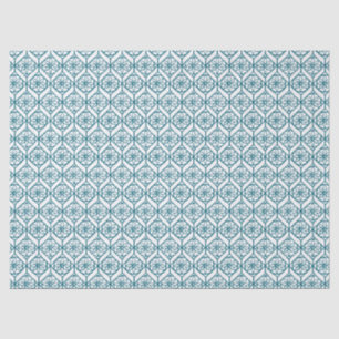 Papel De Seda Cerceta no teste padrão étnico branco, flores,