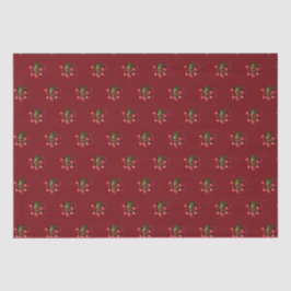 Papel De Seda Cereja Red Cherries com um Arco