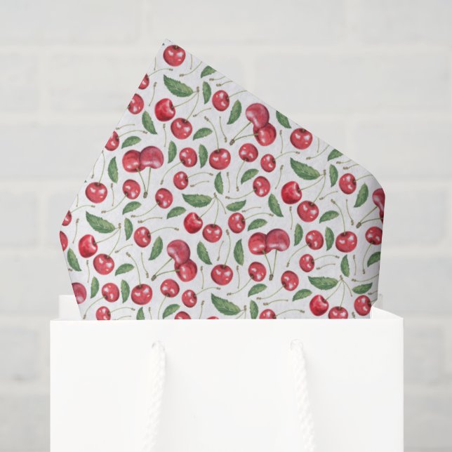 Papel de Seda Cerejas (Sacola de presentes)