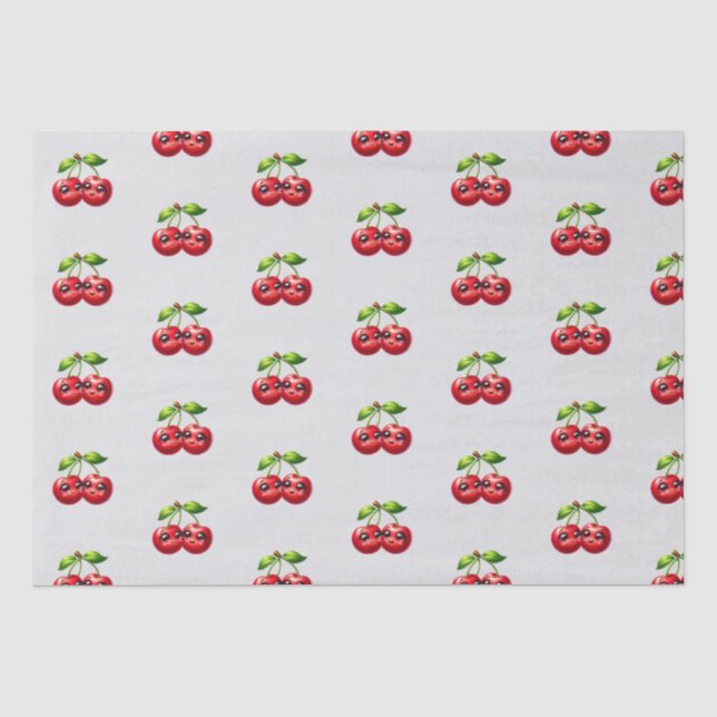 Papel De Seda Cerejas com smileys face (Frente )