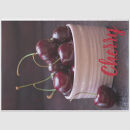 Papel De Seda Cerejas em tigela cor-de-rosa para amantes de frut