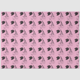 Papel De Seda Cerejas negras em PInk