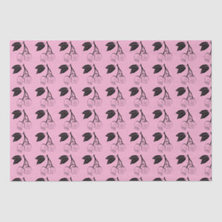 Papel De Seda Cerejas negras em PInk