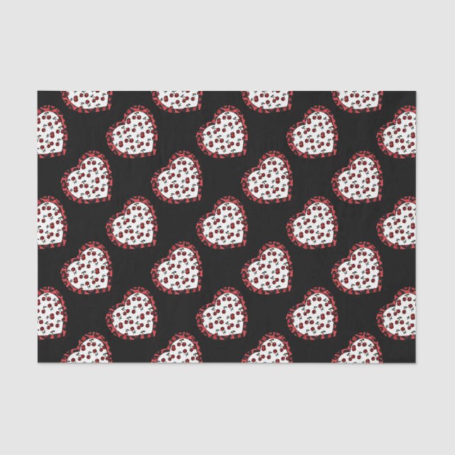 Papel De Seda Cerejas RAB Leopard Print Heart Rockabilly (Frente )