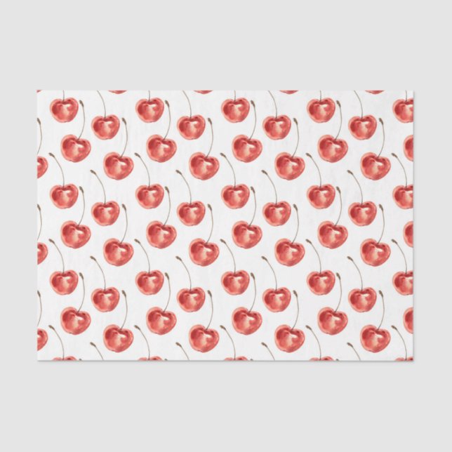 Papel De Seda Cerejas Vermelhas (Design 18 Série Vermelha) (Frente )