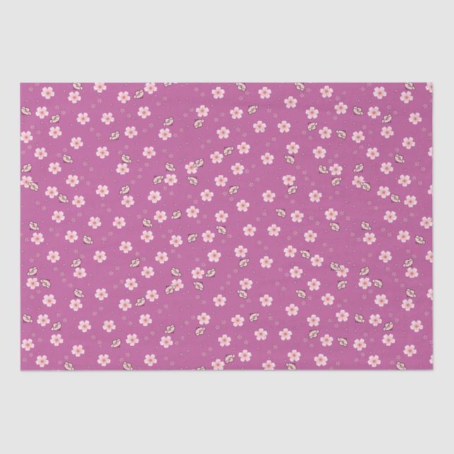 Papel De Seda Cerejeira japonesa Blossomas e Petals v3 (Frente )