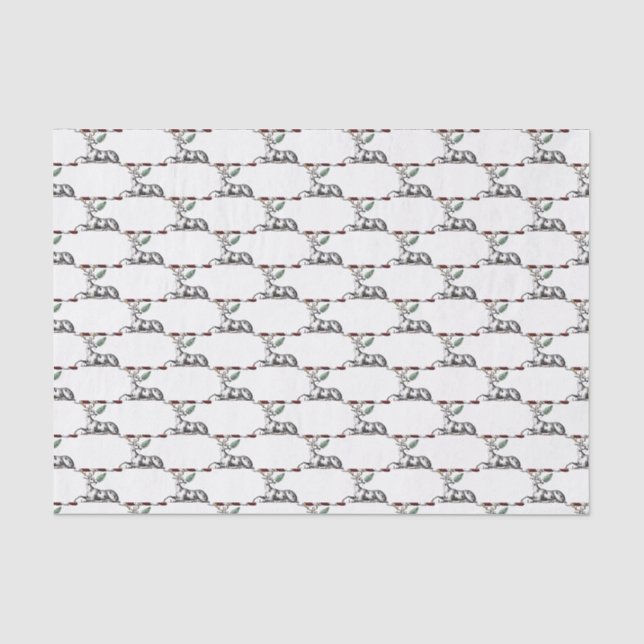 Papel De Seda Cervo com Emblema de Crista Heráldica de Samambaia (Frente )