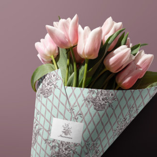 Papel de Seda Cesta Floral Aqua