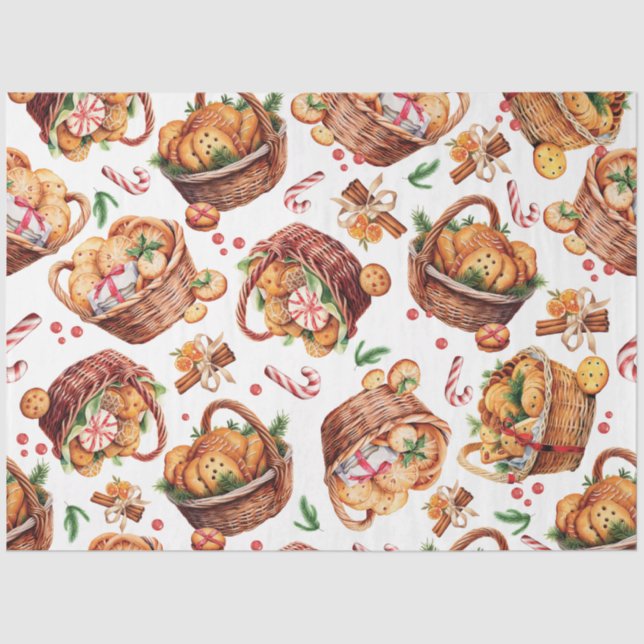 Papel De Seda Cestas de Biscoito de Natal (Frente )
