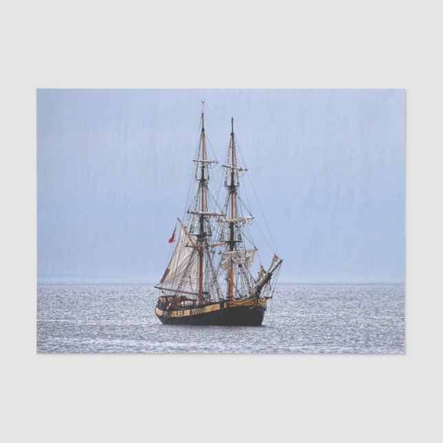 Papel De Seda Céu Azul de Barcos de Pesca Náuticos (Frente )