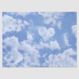 Papel De Seda Céu Azul Fofo Com Nuvem Em Forma de Coração Alegre