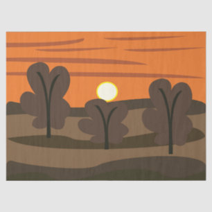 Papel De Seda Céu do Nascer do Sol Paisagem Cênica