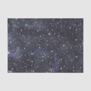 Papel De Seda Céu Estrelado Azul e Rosa Noite Estelar Chás de Be