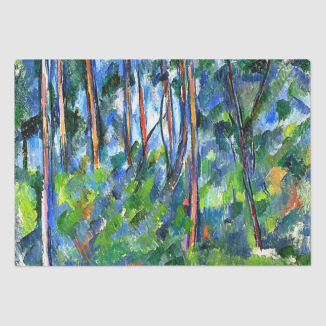 Papel De Seda Cezanne - Na floresta, famosa pintura (Frente )
