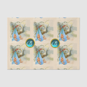 PAPEL DE SEDA CHÁ AZUL GEM STORY BABY MONOGRAM