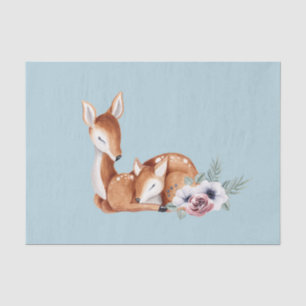 Papel De Seda Chá de Bebê Floral Floresta de Veado Vintage Rústi