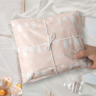 Papel De Seda Chá de Bebê Menina Corda de Roupas Minimalista Pês