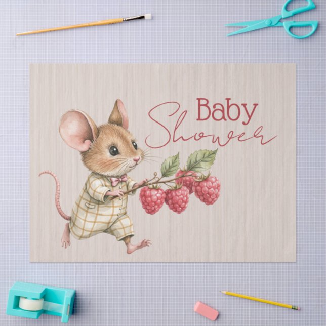 Papel De Seda Chá de Bebê Menino com Animais da Floresta (Arte )