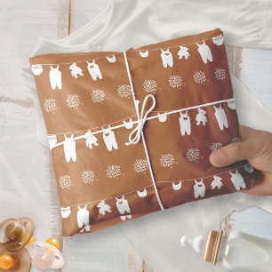Papel De Seda Chá de Bebê Minimalista Boho Laranja Queimada