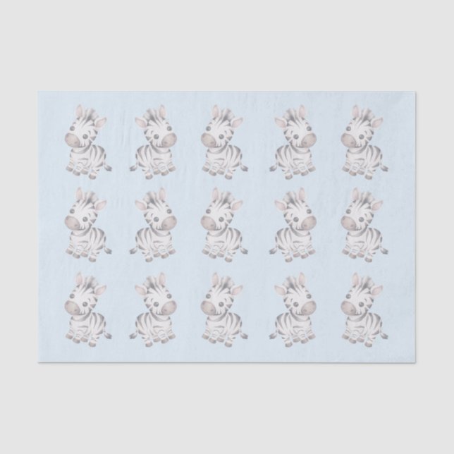Papel De Seda Chá de bebê padrão de zebra fofo (Frente )