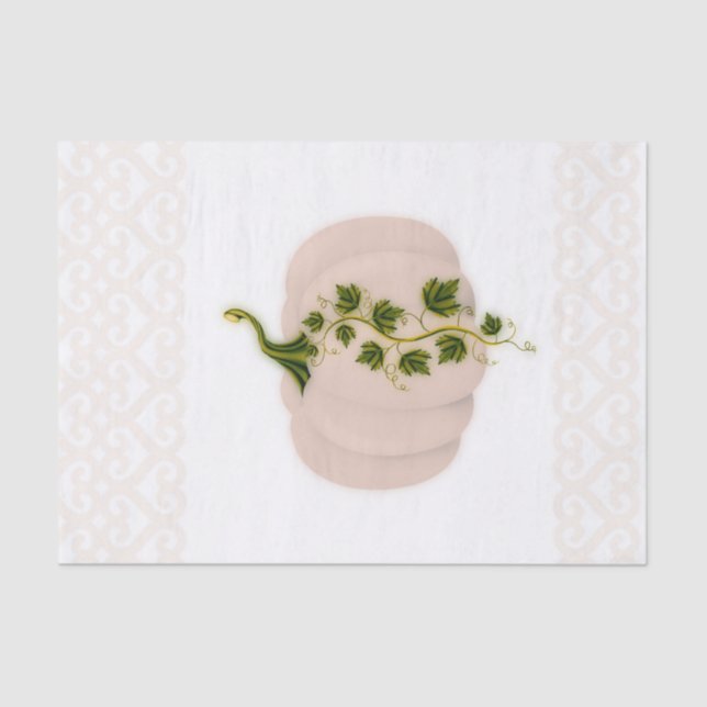 Papel De Seda Chá de Bebê Rosa Opaco de Abóbora de Outono (Frente )