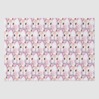 Papel De Seda Chá de Bebê Watercolor Rosa Bunny Fofinho