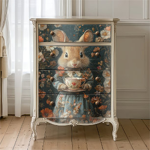 Papel De Seda Chá de Campo Floral Vintage Cottagecore Rato
