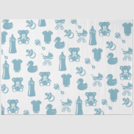 Papel De Seda Chá de fraldas azul