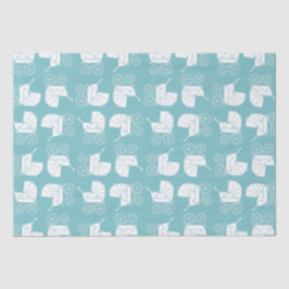 Papel De Seda Chá de fraldas de Carruagem de Vintage - Garoto Az