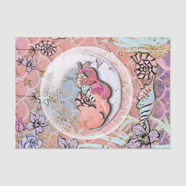 Papel De Seda Chá de fraldas de Glam Mermaid Girls (Frente )