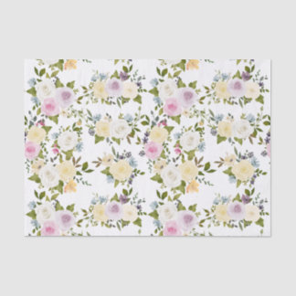 Papel De Seda Chá de fraldas de Rosas Brancas Amarelas Cor-de-Ág